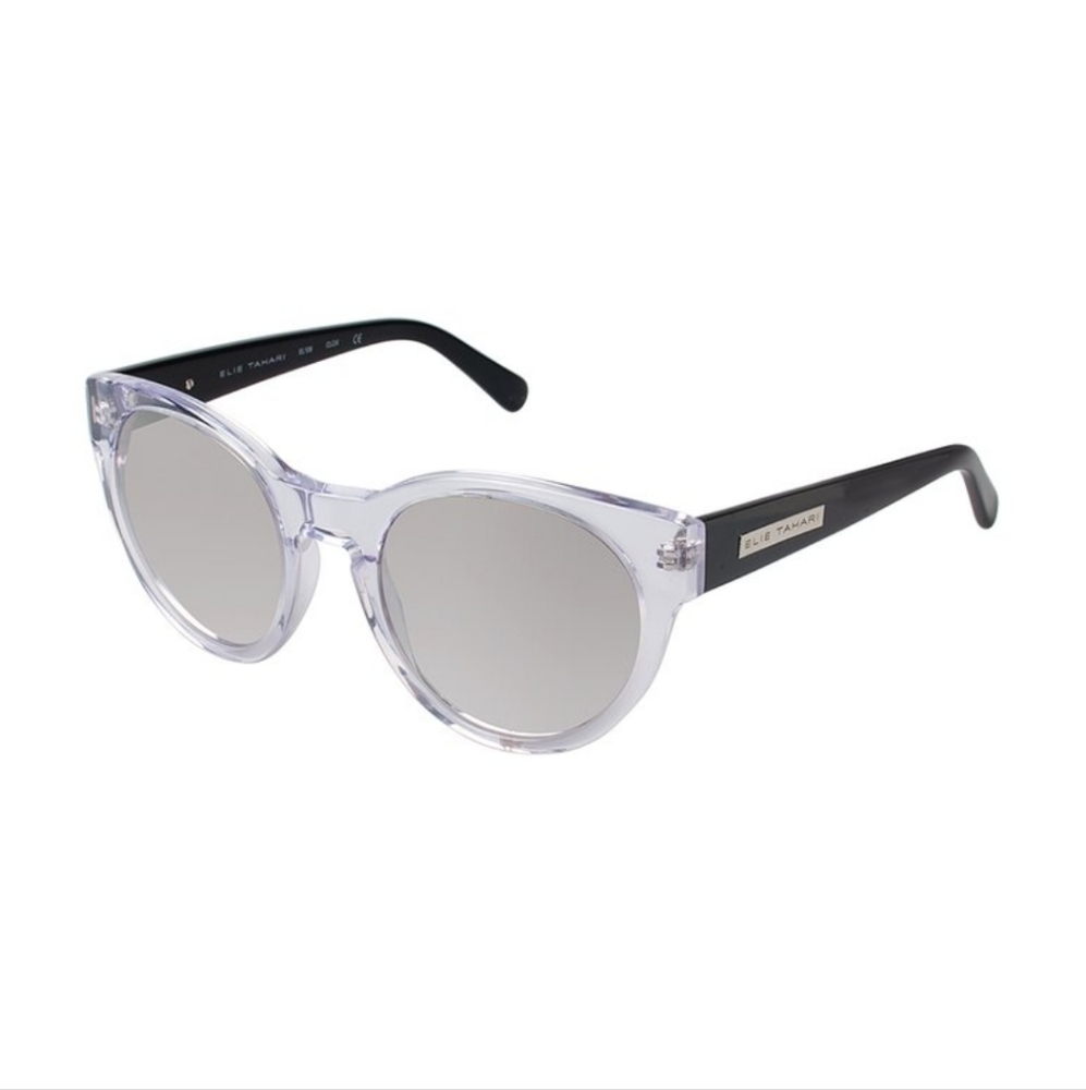 Elie Tahari Clear & Black Two-Tone Cat- Eye Sunglasses
